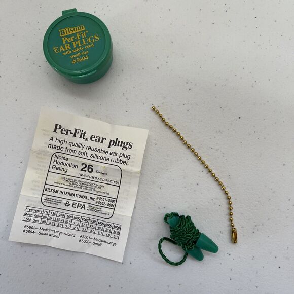 Noise Reduction Silicone Earplug With Braided Cord And Carrying Case. Size Small - Picture 2 of 3